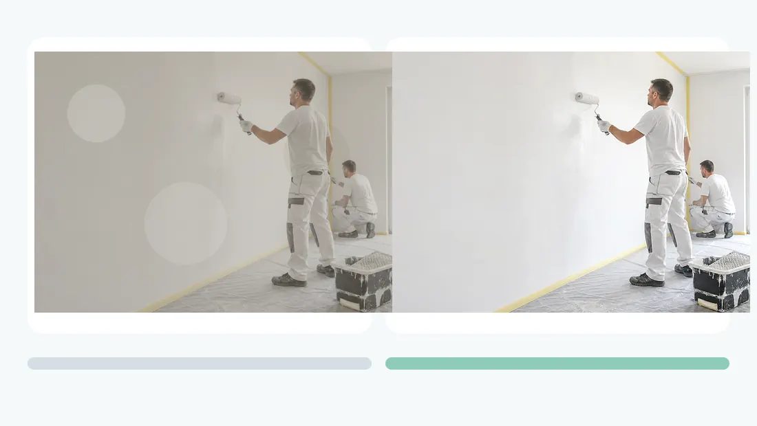Vorher-Nachher Servicebild für Maler- und Streichservice